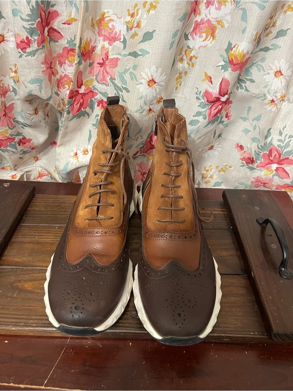 Vinci Two-Tone Brown Wingtip Hybrid Sneaker Boots – Size 44 (US Men's 11)